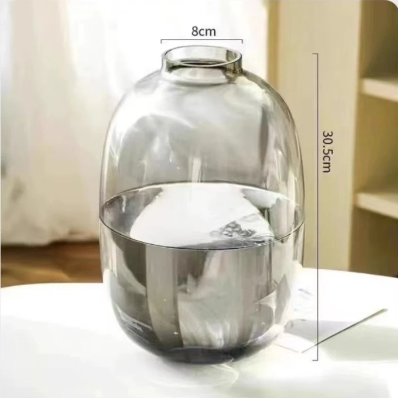 大肚玻璃花瓶高通透水培专用瓶鲜切花绿植花瓶