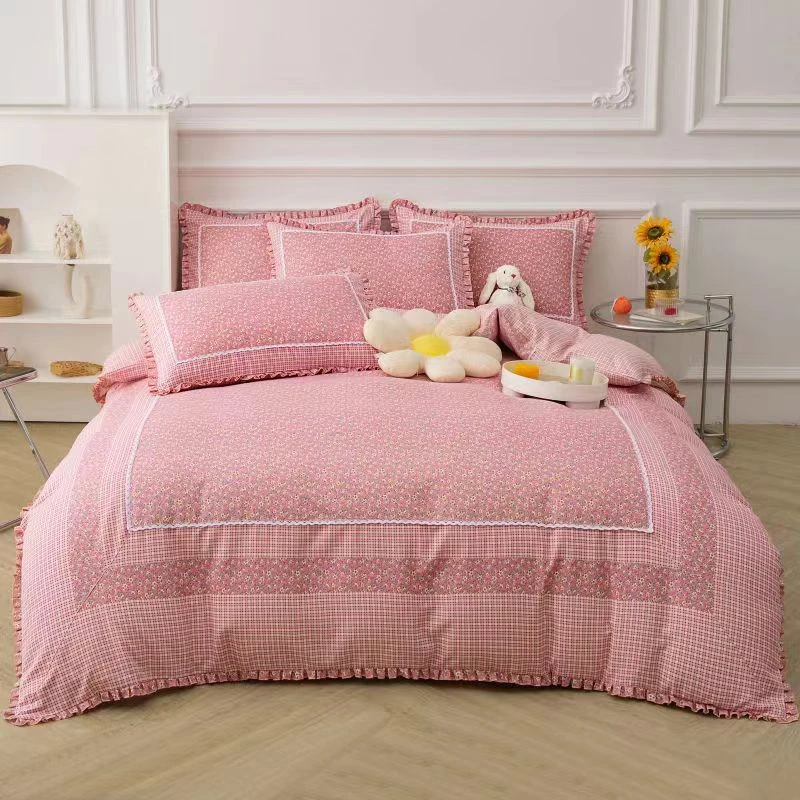<韩式风情>【四件套】<清香韵>床单尺寸约：230X230cm<±5cm>双人