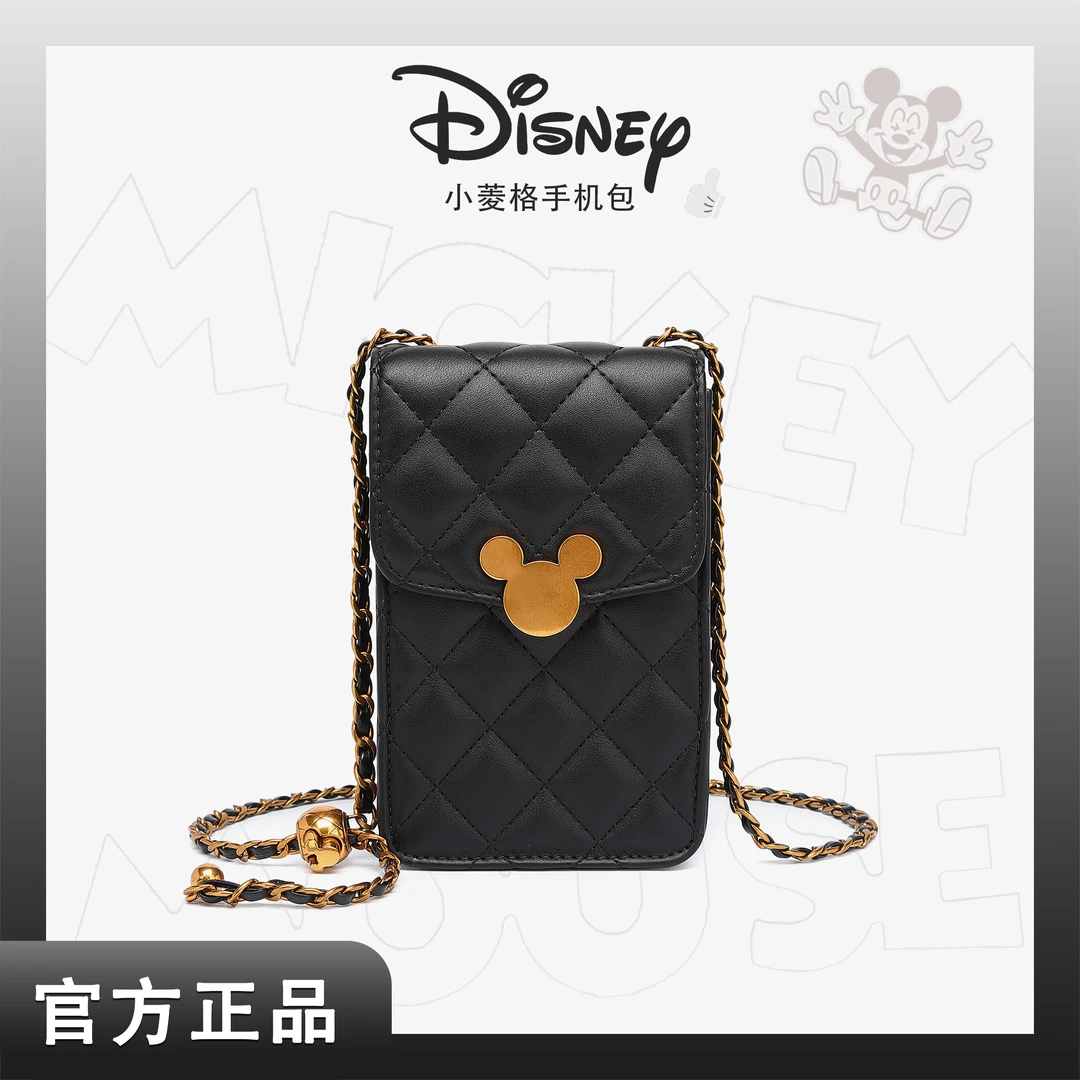 【苏晚晚定制】Disney/迪士尼 米妮菱格绣线手机包百搭潮流链条包