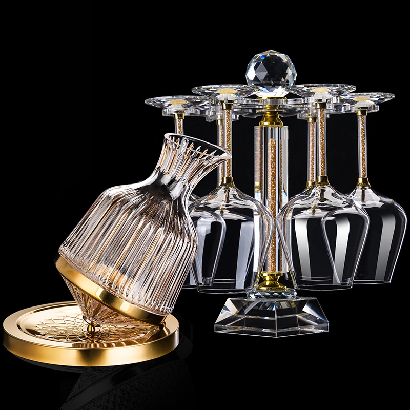 好看红酒杯水晶玻璃金色波米葡萄酒高脚杯子家用醒酒器2025新