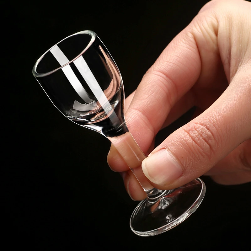 轻奢白中式酒杯家用无铅小酒杯加厚水晶玻璃矮脚酒盅酒具创意