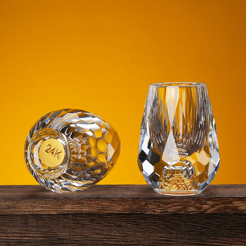 家用白酒杯饭店无铅水晶玻璃小酒杯一口杯加厚子弹杯创意中式个性