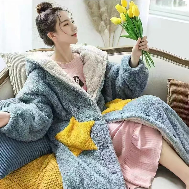 可爱甜美居家睡袍中长款
