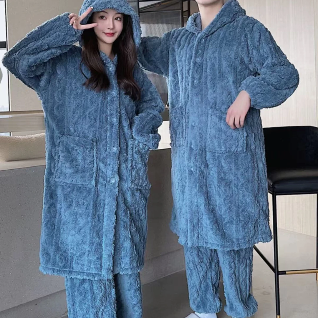 长袍加裤子一套可爱甜美居家家居服套装外穿