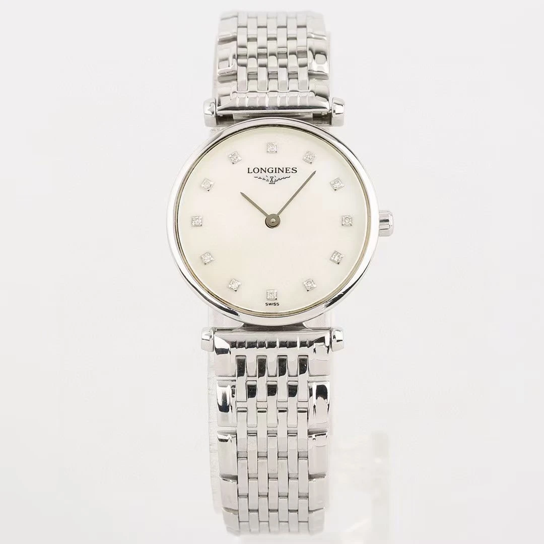 95新 Longines/浪琴 嘉岚L4.209.4.87.6 贝母带钻 24表径 全套
