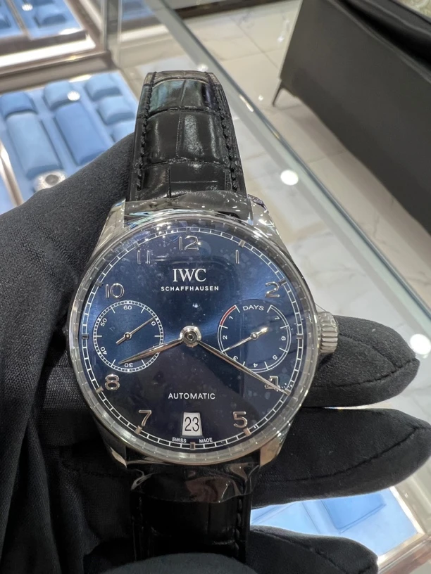 95新 IWC/万国 葡萄牙IW500710 七日链 蓝盘 24年