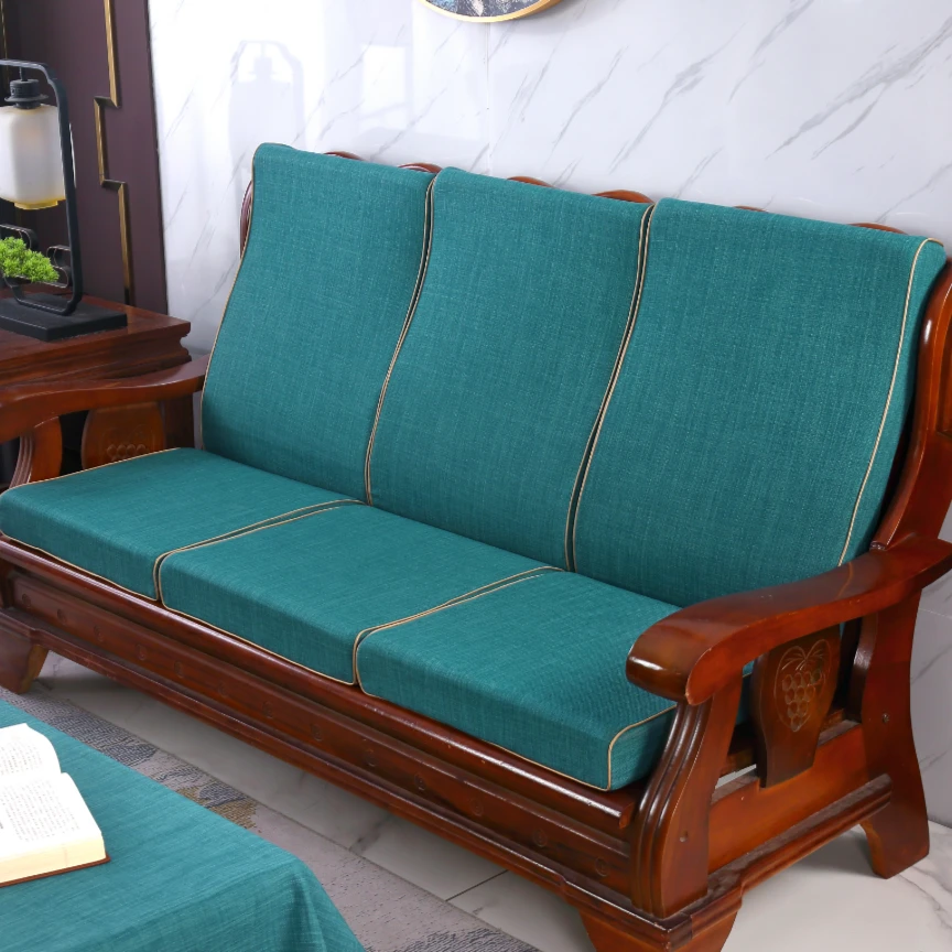 可拆红木质沙发垫带靠背连体加厚中式四季防滑老式椅海绵实木坐垫