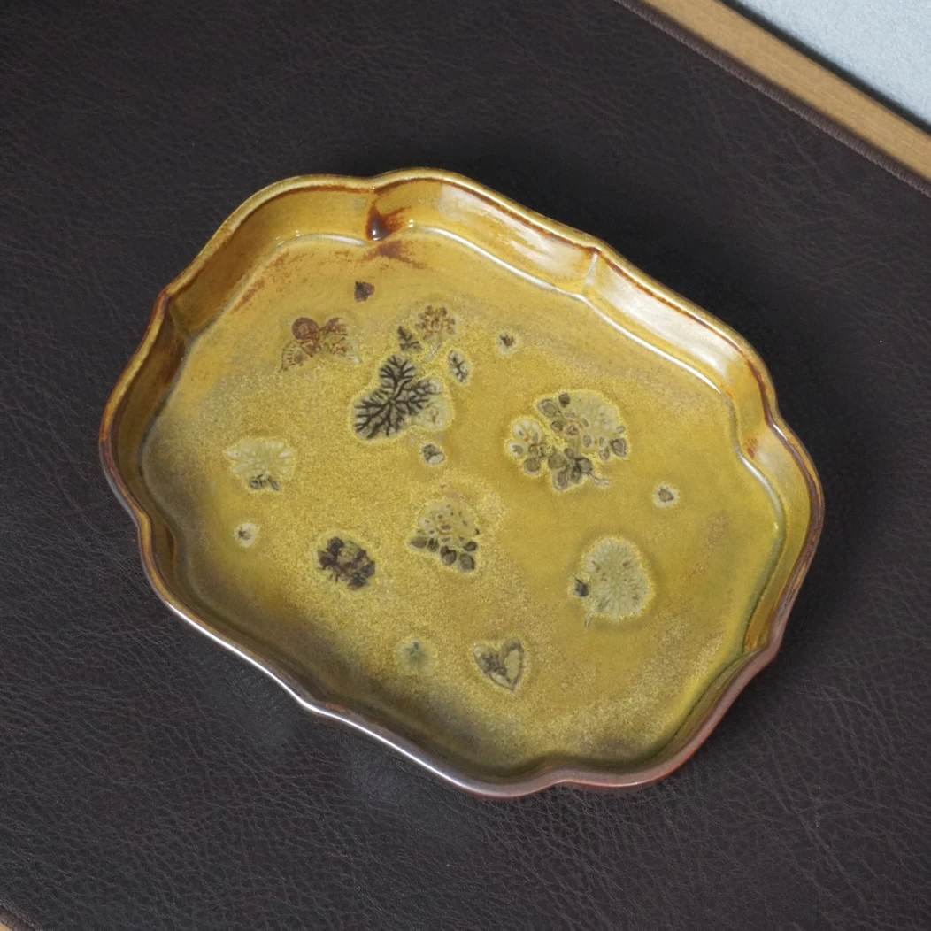 茶禾 洞尚造物月窑山房木首釉壶承