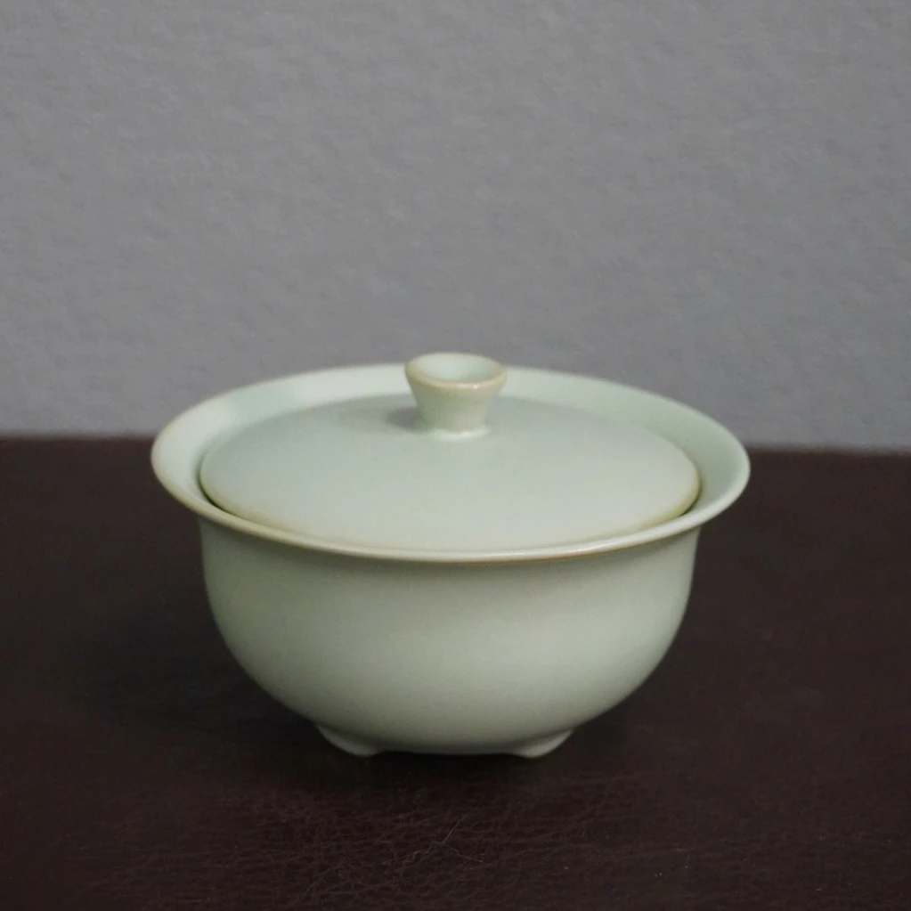 茶禾 汝州汝窑三足圆融泡茶盖碗