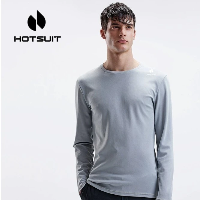 HOTSUIT/后秀t恤男士运动风长袖2023新款圆领时尚潮流跑步健身