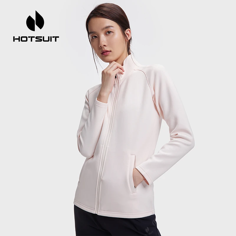 hotsuit后秀运动卫衣2023冬立领拉链开衫针织外套修身休闲上衣c