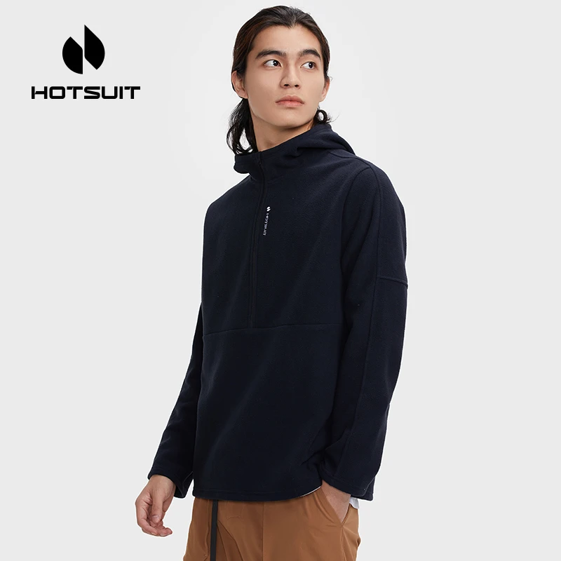 HOTSUIT后秀卫衣男士连帽套头运动休闲2023冬新款摇粒绒潮百搭