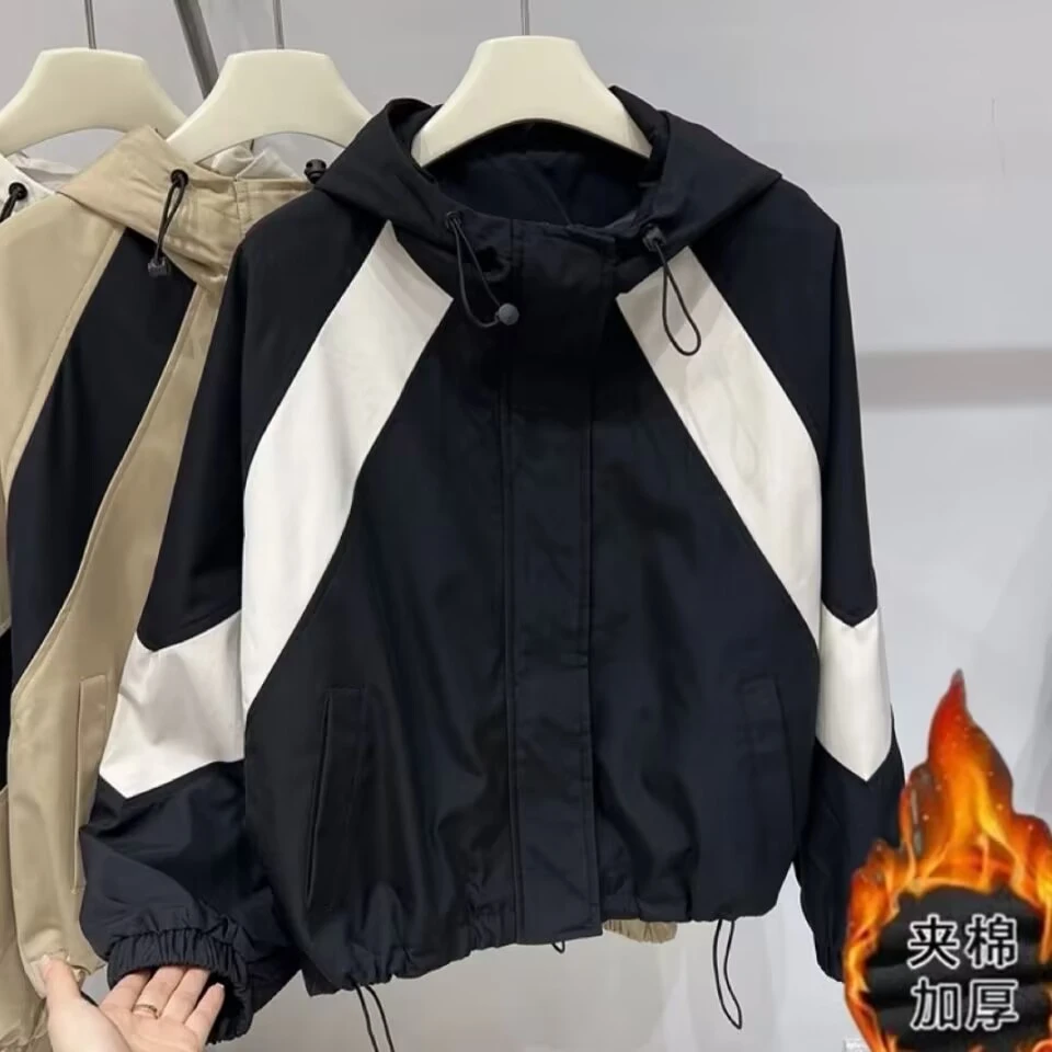 加棉加厚秋季2024新款冲锋衣休闲百搭宽松时尚夹克外套上衣外套女