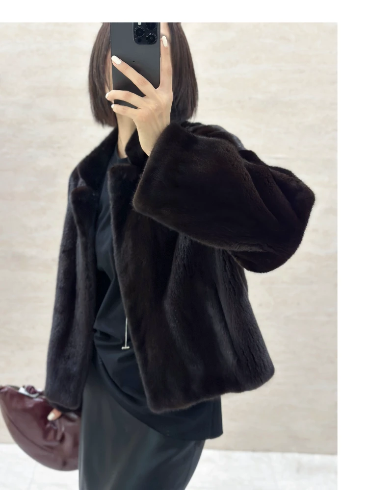 【珍妮皮草】天鹅绒短二小母貂时尚气质休闲女装冬季外套