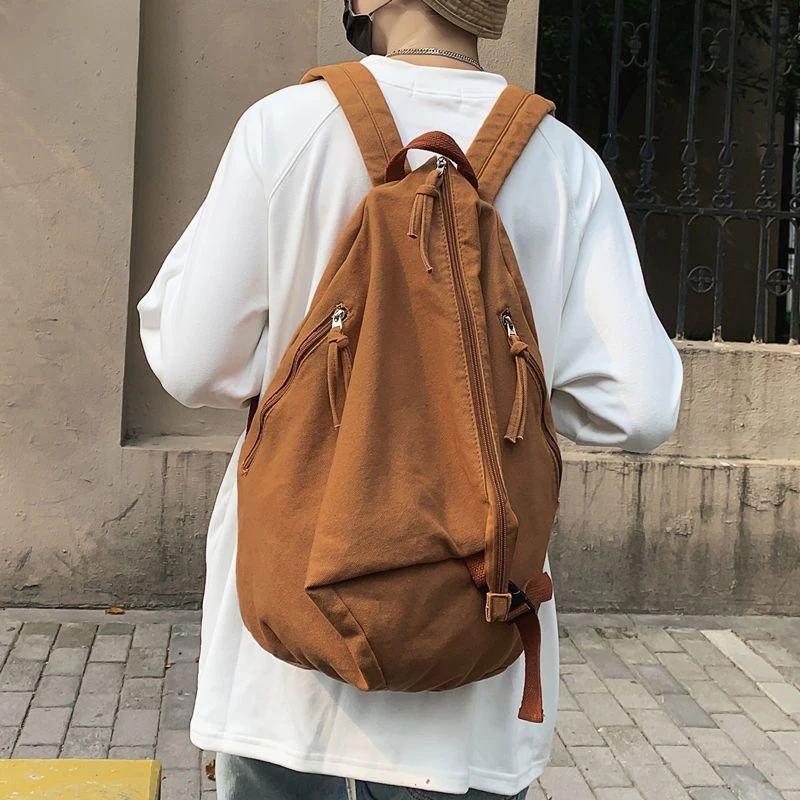 【小扬哥甄选】双肩包男水洗帆布日韩小众背包纯色复古高级感大容
