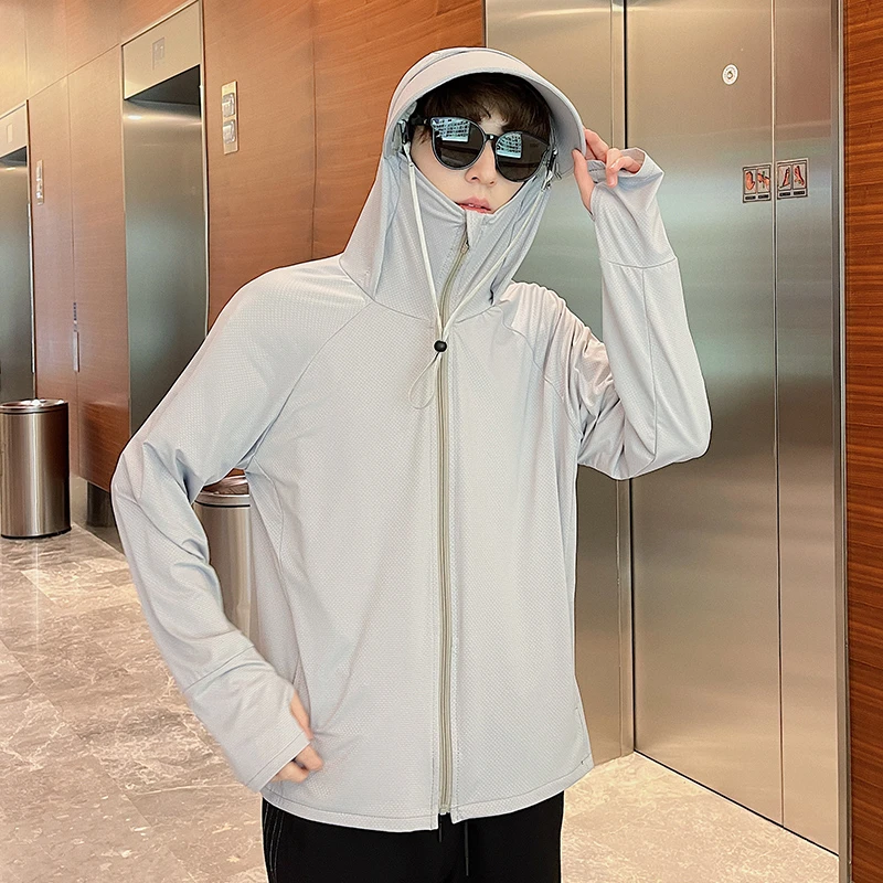 防晒衣男女夏季冰丝网眼薄款透气速干骑行钓鱼防紫外线休闲防晒服