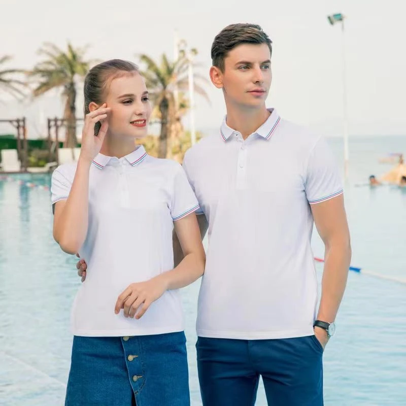 定制POLO衫工装夏装商务印制logo刺绣翻领透气t恤工作服半袖