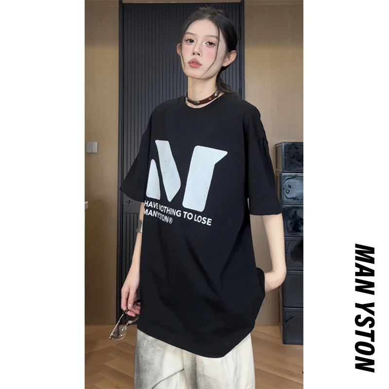 美式高街280g重磅宽松T恤夏季纯棉半袖体恤印花高能感尤莱特街头