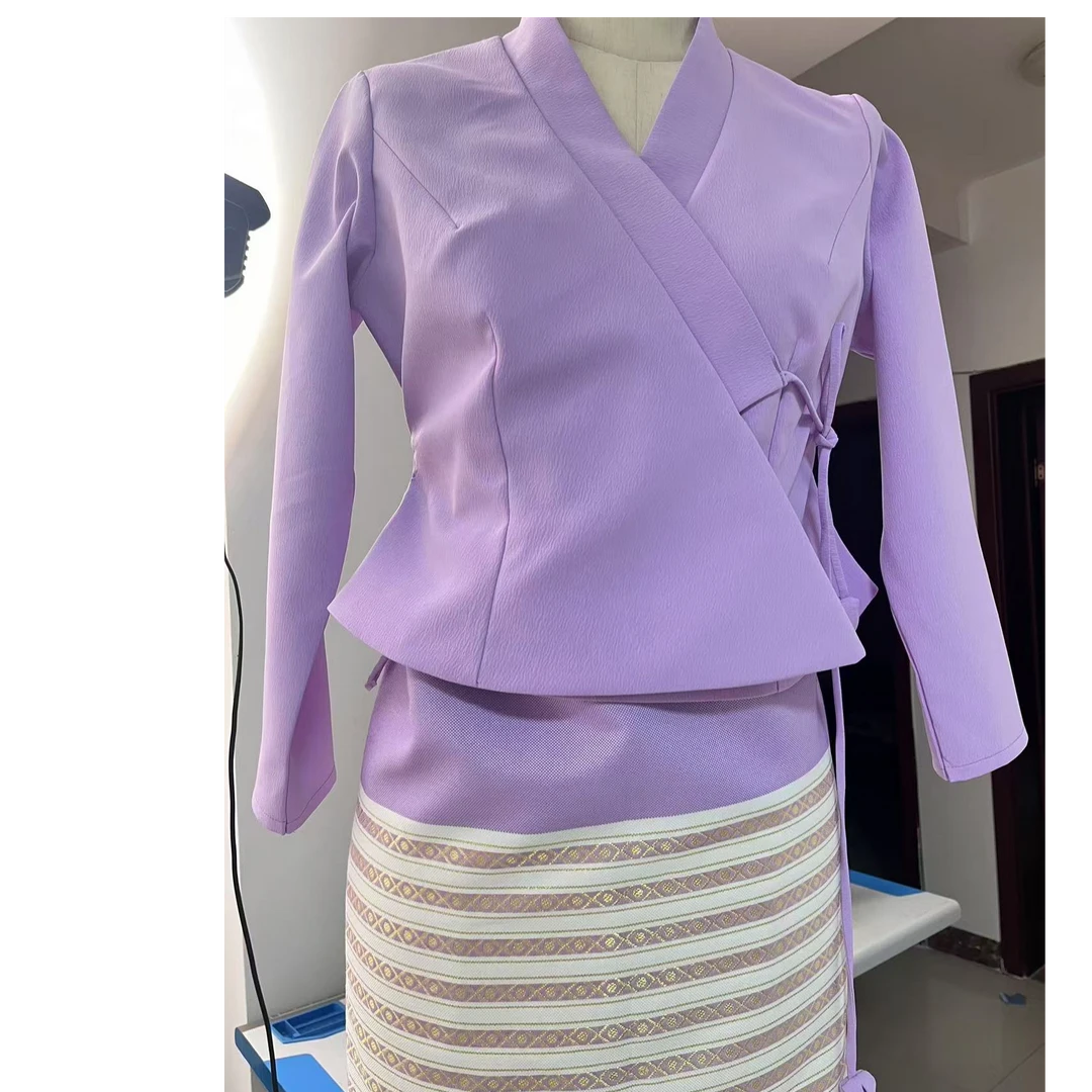 西双版纳傣族服装气质套装送耳环鸡蛋花