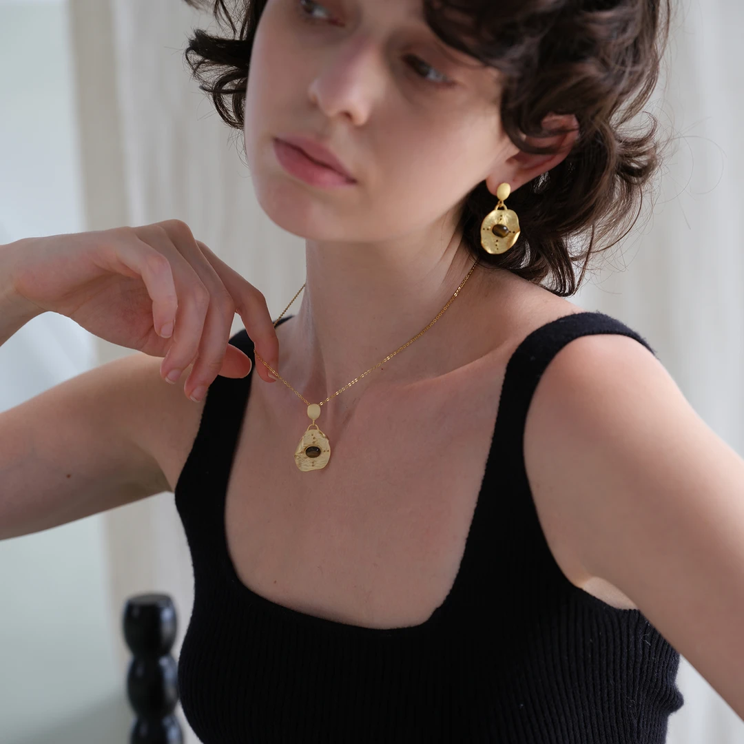 链子925银 NOEND水是眼波横 耳环项链  颈链 小众设计