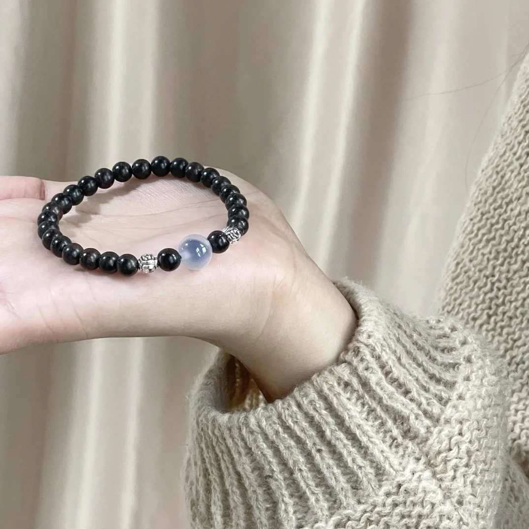 【乌木沉星】糖心款百搭单圈复古精美手工情侣同款6mm黑檀木