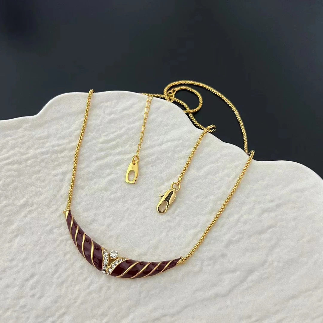 铜合金项链 复古经典黑金系列斑马纹项链欧美气质时尚高级感x016