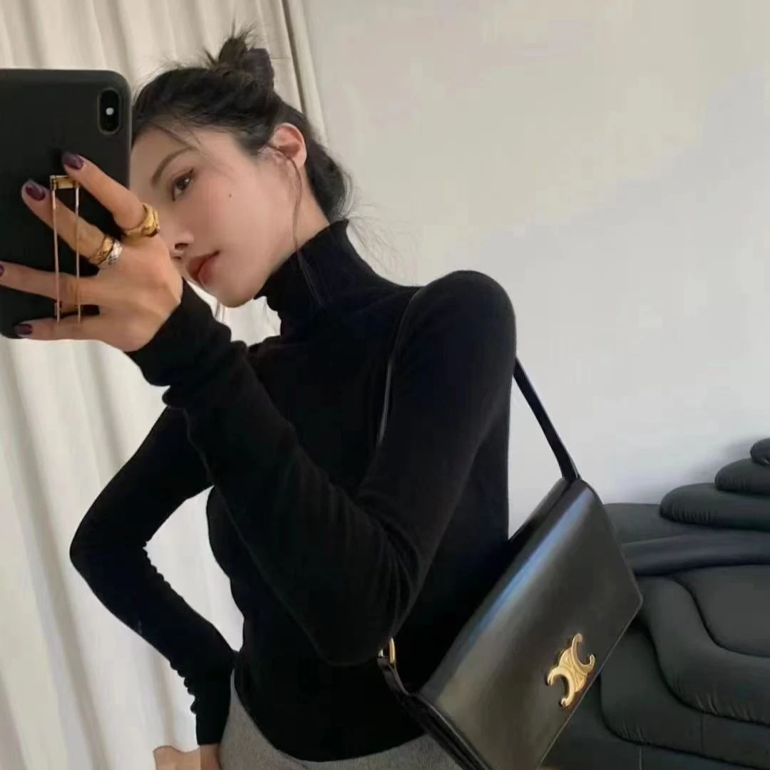 812高领针织毛衣