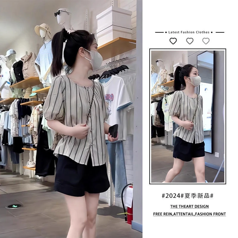 小众不撞款套装独特别致设计感高端精致气质时尚显瘦短裤两件套