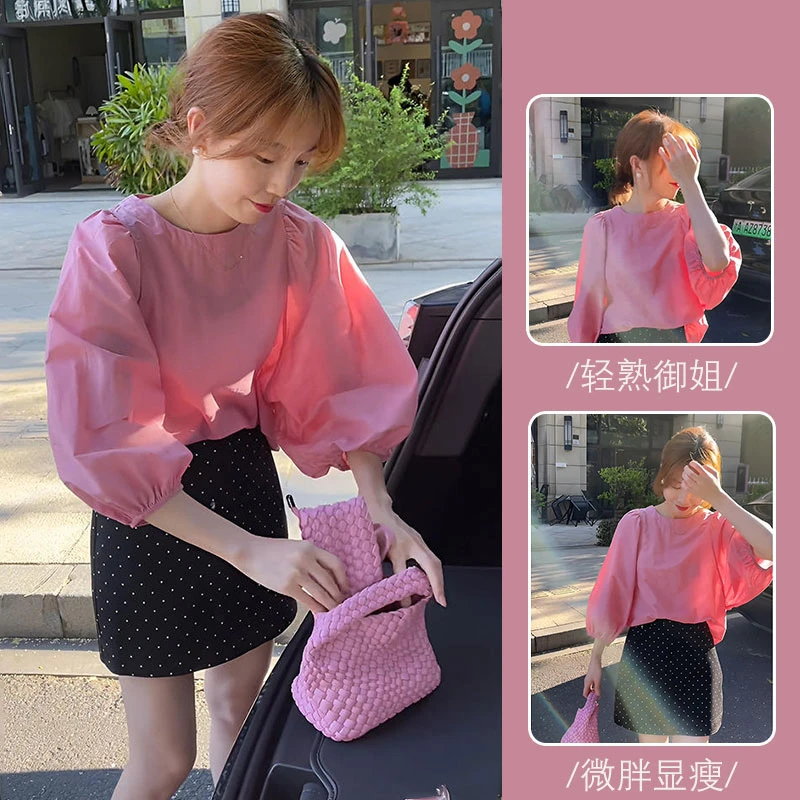 可盐可甜套装夏季高级感时尚设计感小众绝美上衣波点半身裙两件套