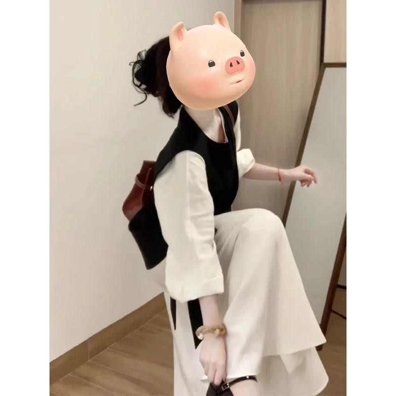 法式气质长袖连衣裙女春秋季高级感早初秋韩系穿搭配一整套装裙子