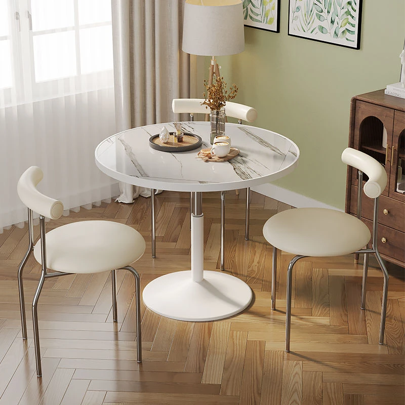 新疆包邮可移动升降小圆桌家用阳台小桌休闲接待洽谈桌带滑轮圆桌