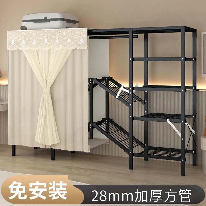 新疆包邮免安装折叠衣柜家用卧室简易衣柜结实组装加粗加厚布衣柜