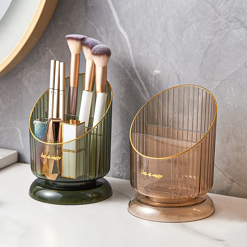 【拍一发二】化妆刷卧室眉笔眼线笔收纳笔筒收纳盒旋转收纳筒透明