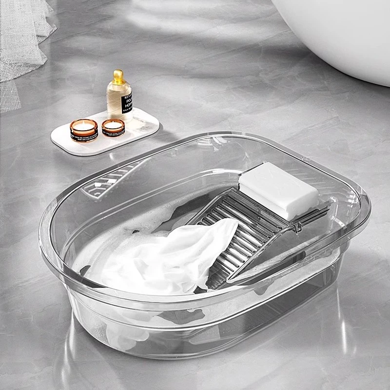 学生带搓衣板洗衣盆婴儿宝宝儿童家用洗衣塑料盆搓衣盆一体式加厚