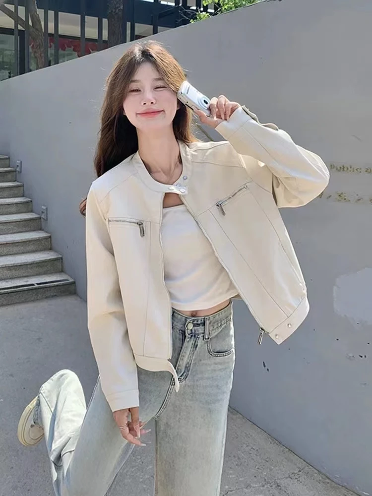 2505春秋气质网红皮衣时尚百搭宽松韩版显瘦休闲ins百搭