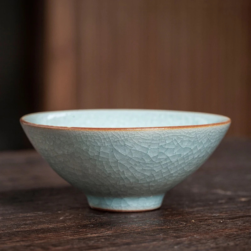 喝茶主人杯汝窑斗笠杯单杯陶瓷茶碗功夫茶杯品茗杯个人专用小茶杯