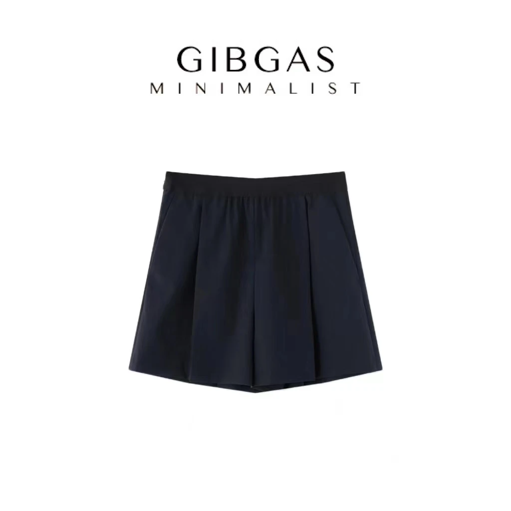 【吉卡思】时尚松紧腰百搭休闲短裤简约显瘦裤子