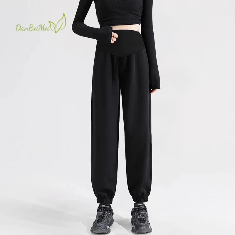 孕妇裤秋冬新款加绒外穿运动休闲卫裤阔腿裤秋季孕妇打底裤