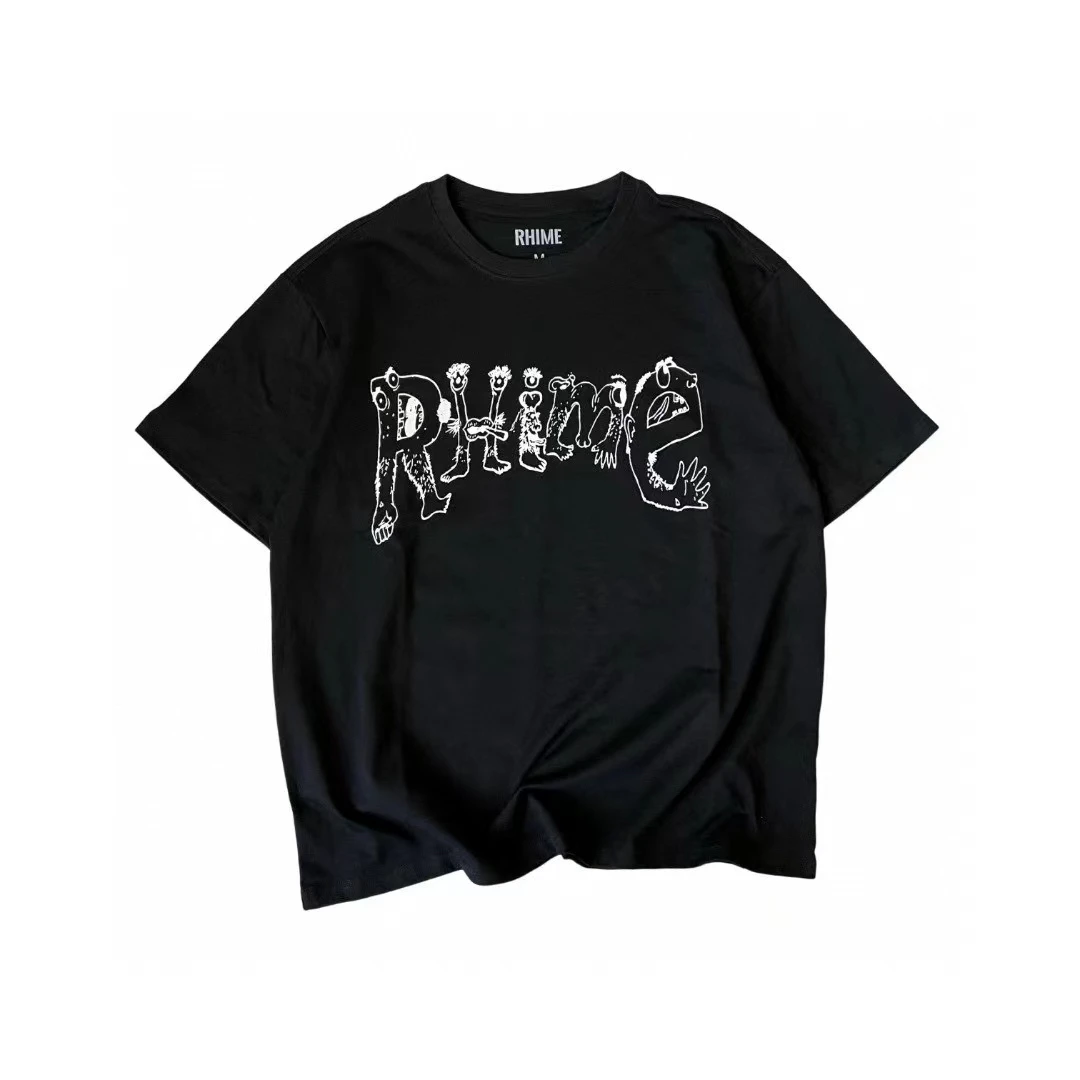 Rhime 22ss Monster Tee 小魔怪短袖 Cream D同款纯棉宽松印花