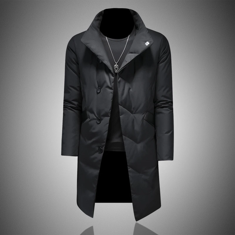 冬季中长款男士羽绒服2025新款潮流时尚商务休闲百搭男款保暖外套