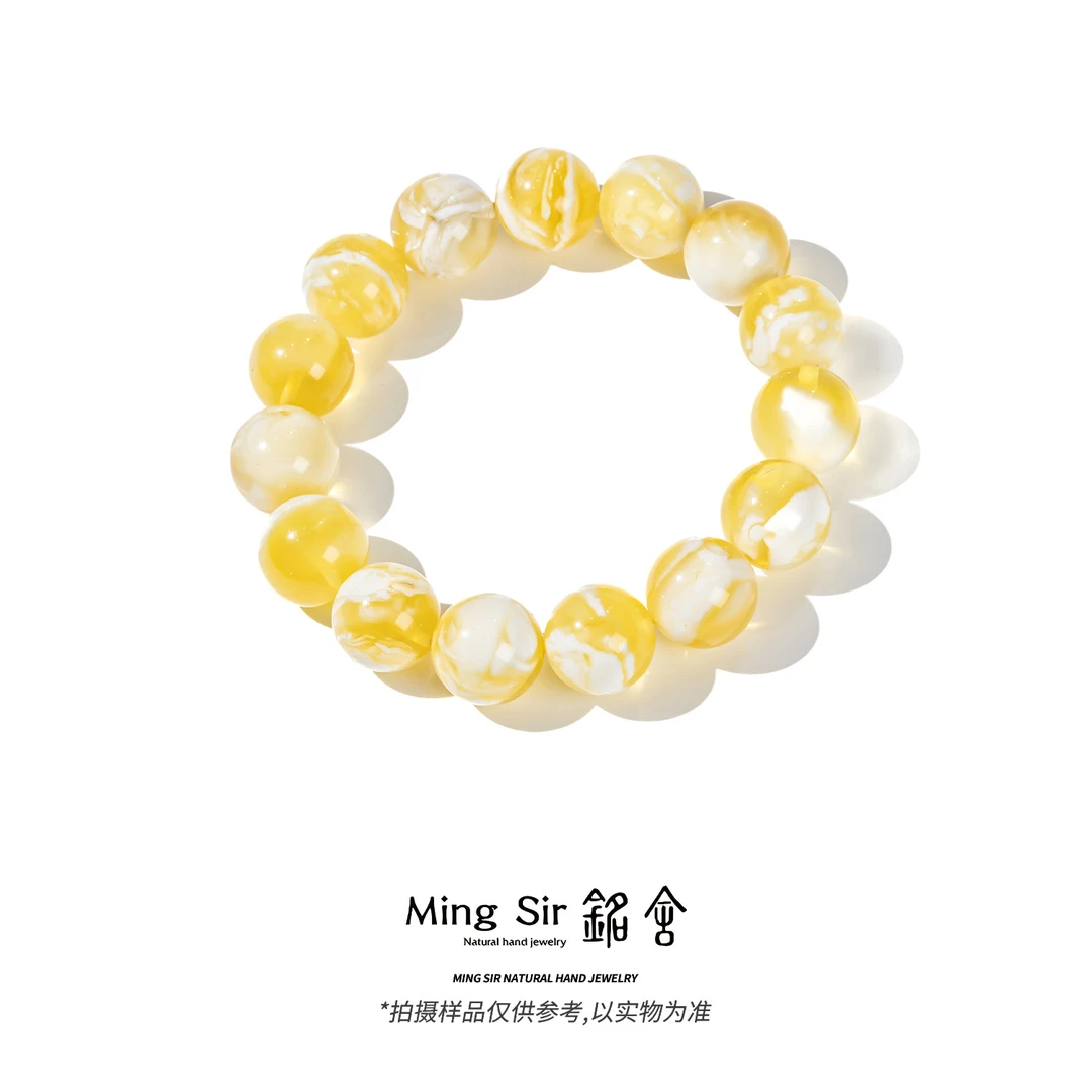 【铭舍 东方既白·金·典藏级金花VVS及】10-14mm天然俄料蜜蜡手串