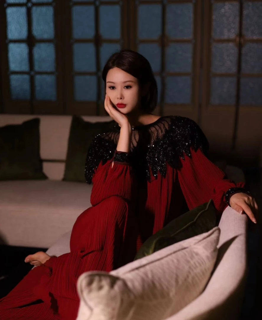 XIANGXIANSHENG“晚宴”连衣裙修身气质连衣裙女 LSLYQ0730