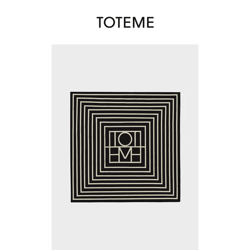 TOTEME女士黑色桑蚕丝经典字母标识口袋式围巾丝巾