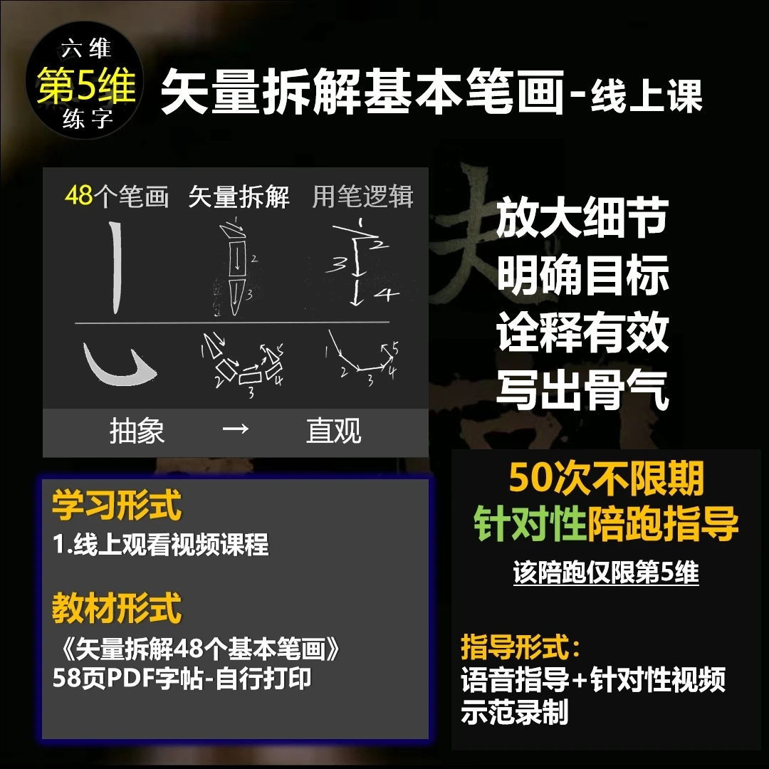 第5维笔画+第1维结构初级篇-50次不限期针对性指导（含专属会员）