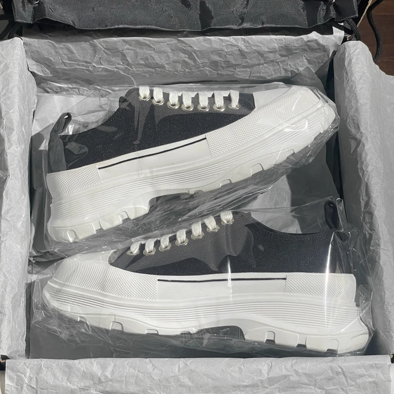 「情有独钟」夕麦昆帆布鞋运动老爹鞋男鞋女百搭跑步鞋时尚厚底潮鞋