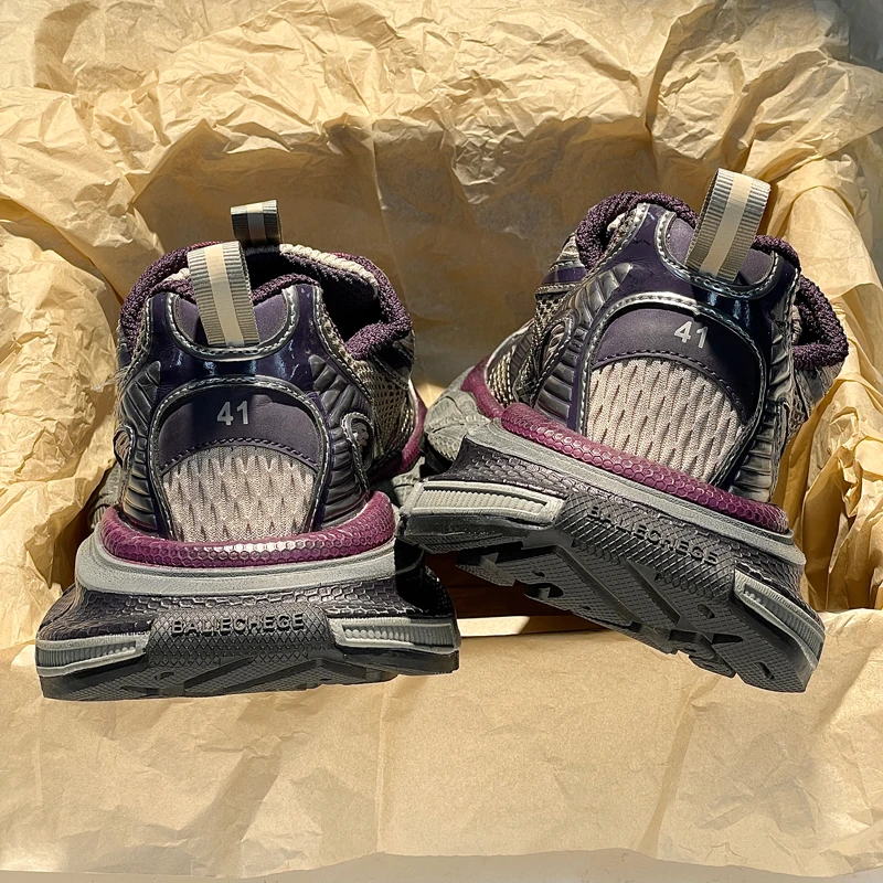 巴黎男女款3XL老爹鞋情侣穿搭做旧厚底增高休闲鞋复古低帮时尚潮