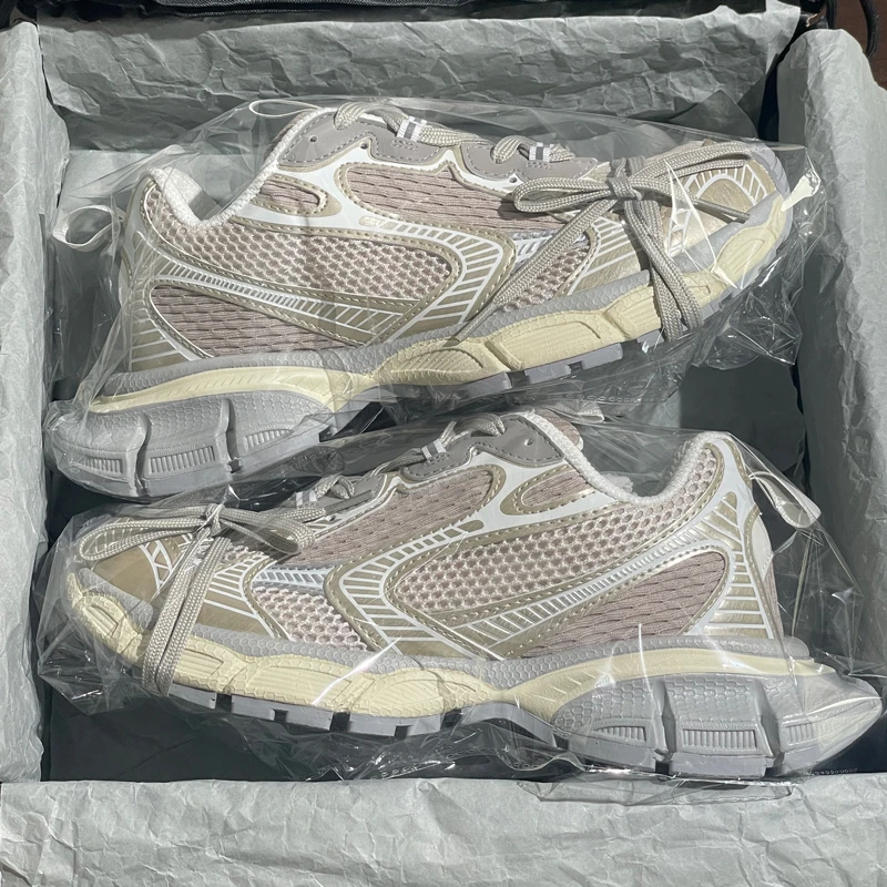 巴黎同款~3XL老爹鞋子做旧厚底复古男女运动九代潮鞋灰色网面时尚