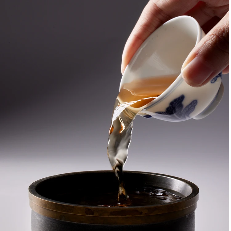 学古|青花百财杯手工仿明代万历器型景德镇瓷茶杯 6只礼盒装40ml