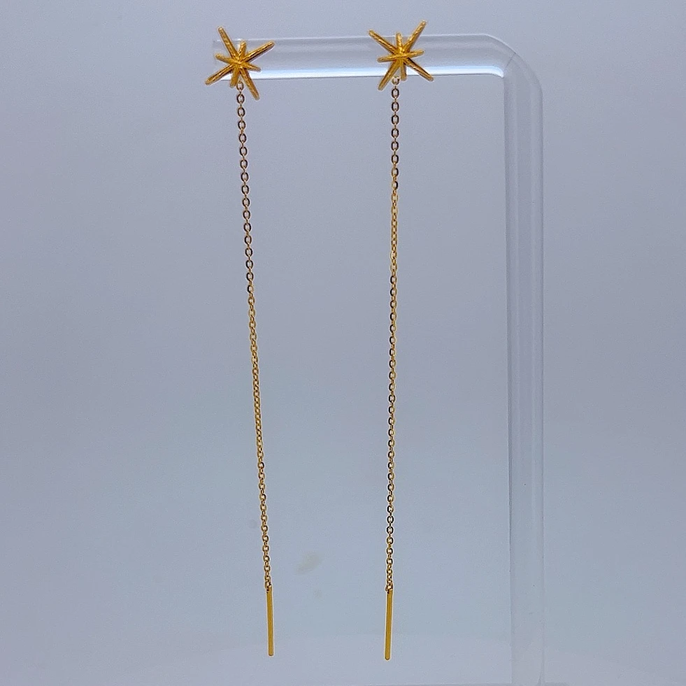 足金999 黄金 芒星长耳线 5G工艺  1.36 01081768