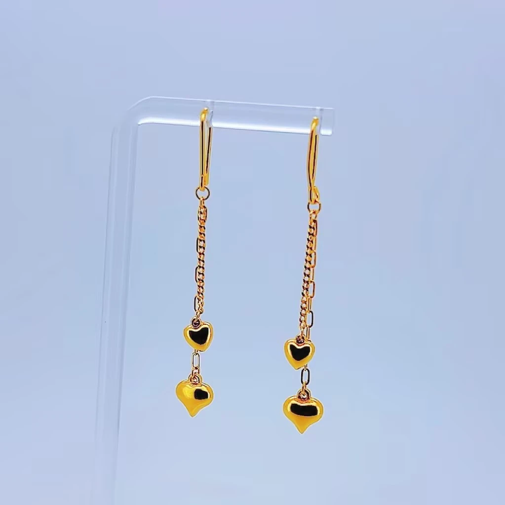 足金999 黄金双爱心耳钩 5.5 2412002409